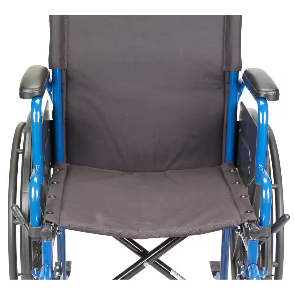 Blue Streak Wheelchair with Flip Back Desk Arms, 20 In. Seat and Swing-Away Footrests