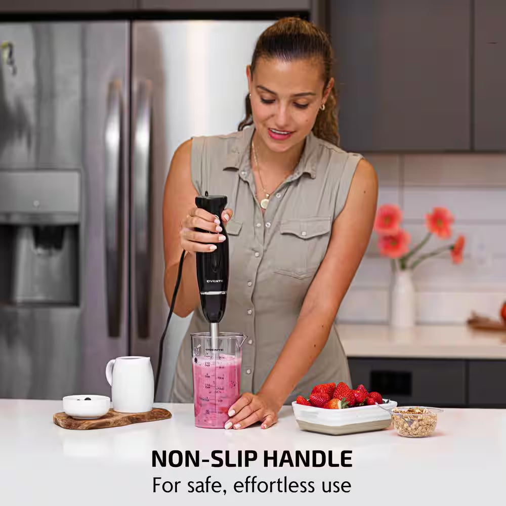 Ultra-Stick 2-Speed Black Hand Immersion Blender Set with Whisk+Beaker+Chopper