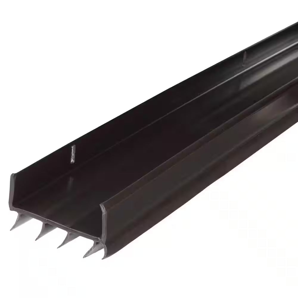 36 In. Brown Vinyl U-Shape Screw-On under Door Seal