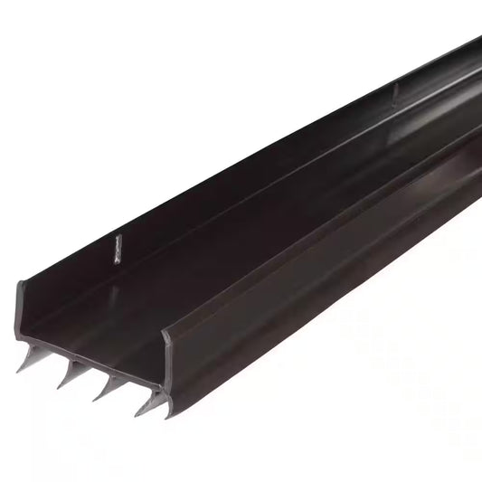 36 In. Brown Vinyl U-Shape Screw-On under Door Seal