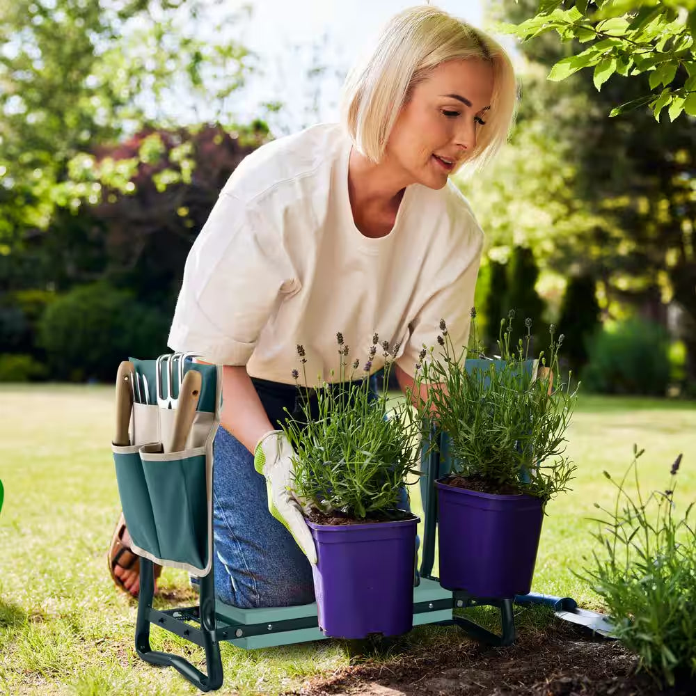 Gardening Kneeling Bench with Tool Pouches