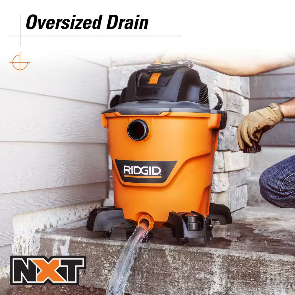 12 Gal. 5.0 Peak HP NXT Shop Vacuum Wet Dry Vac with General Debris Filter, Locking Hose and Attachments HD1200