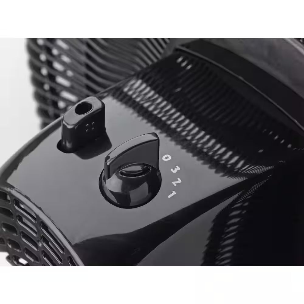 Cyclone 18 In. 3 Speed Oscillating Pedestal Fan for Home in Black with Adjustable Height, Tilt Back Head, Easy Assembly