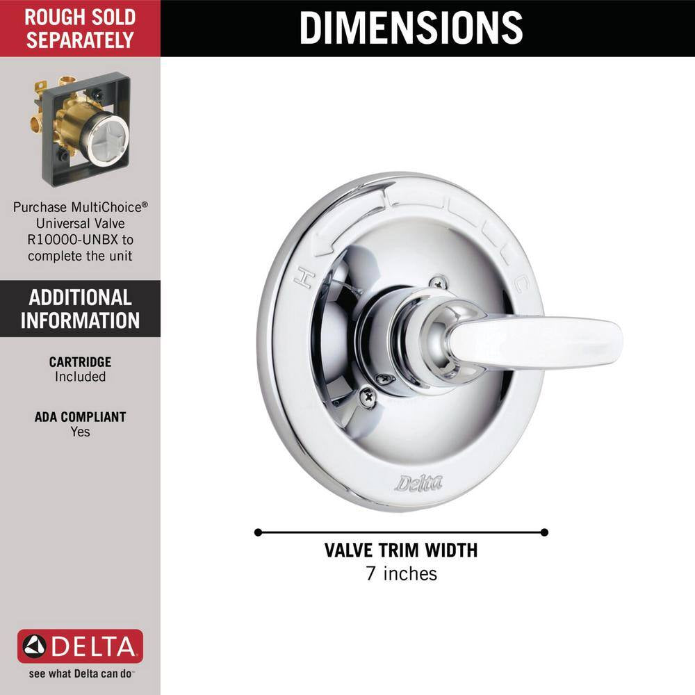 Foundations 1-Handle Wall-Mount Valve Trim Kit in Chrome (Valve Not Included)