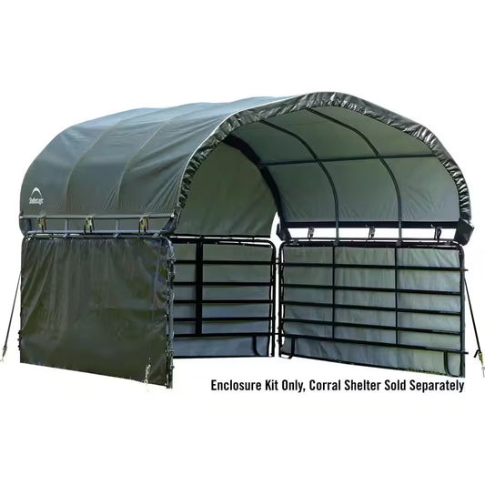 12 Ft. D X 12 Ft. W Enclosure Kit for Corral Shelter in Green with Uv-Treated, Heat-Sealed Panels
