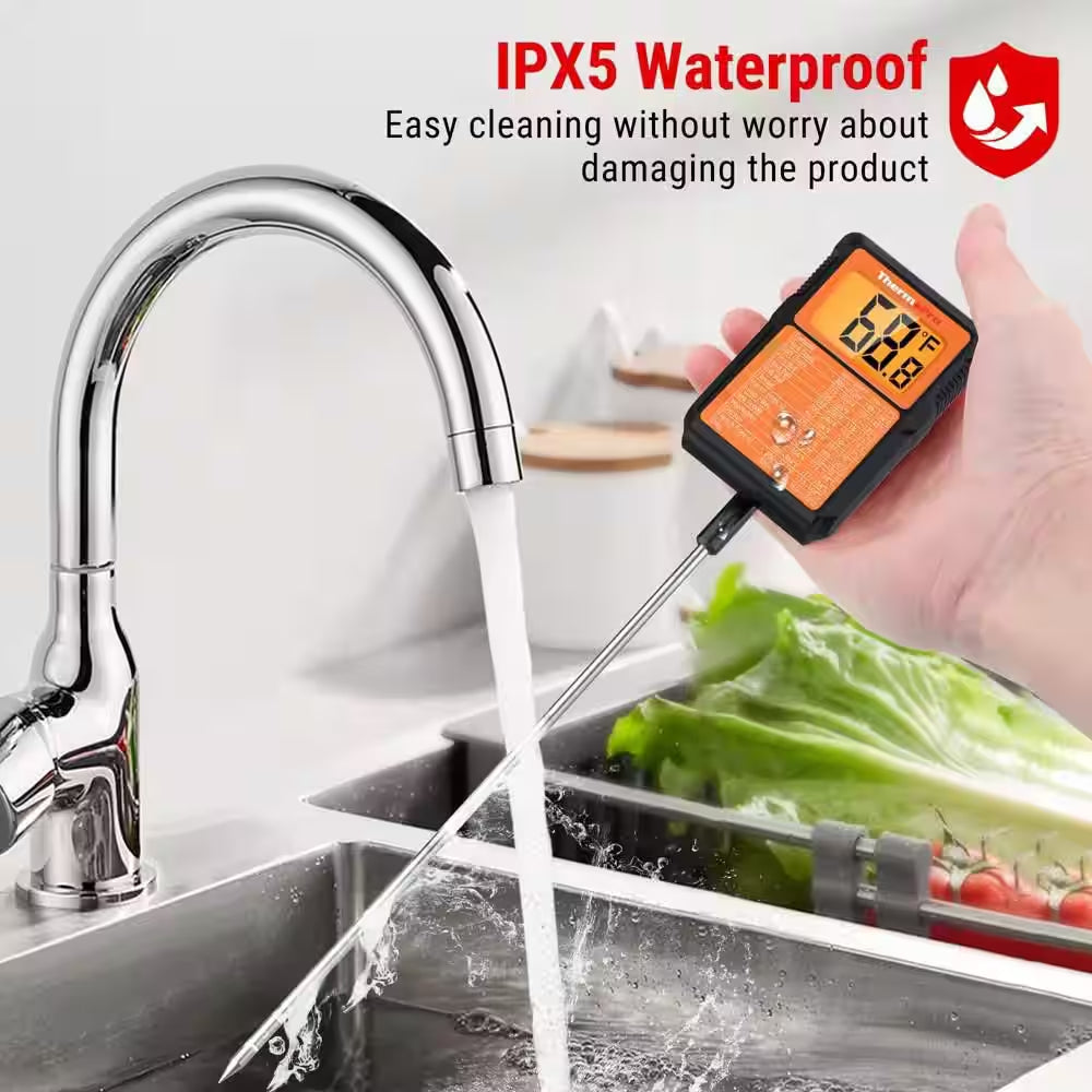 Waterproof Digital Candy Thermometer with Pot Clip, 8" Long Probe Instant Read