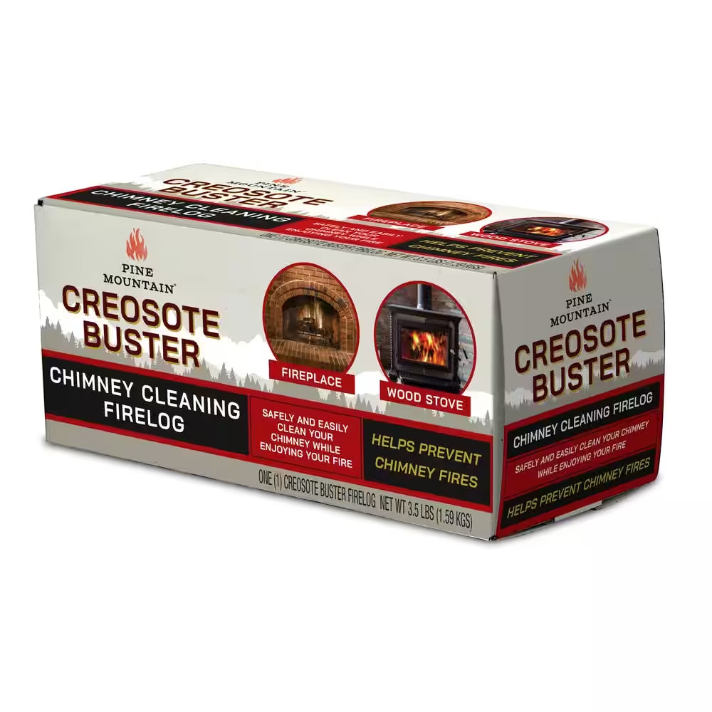 Creosote Buster Chimney Cleaning Safety Fire Wax Log, Large, for Fireplaces and Wood Stoves (1-Pack)