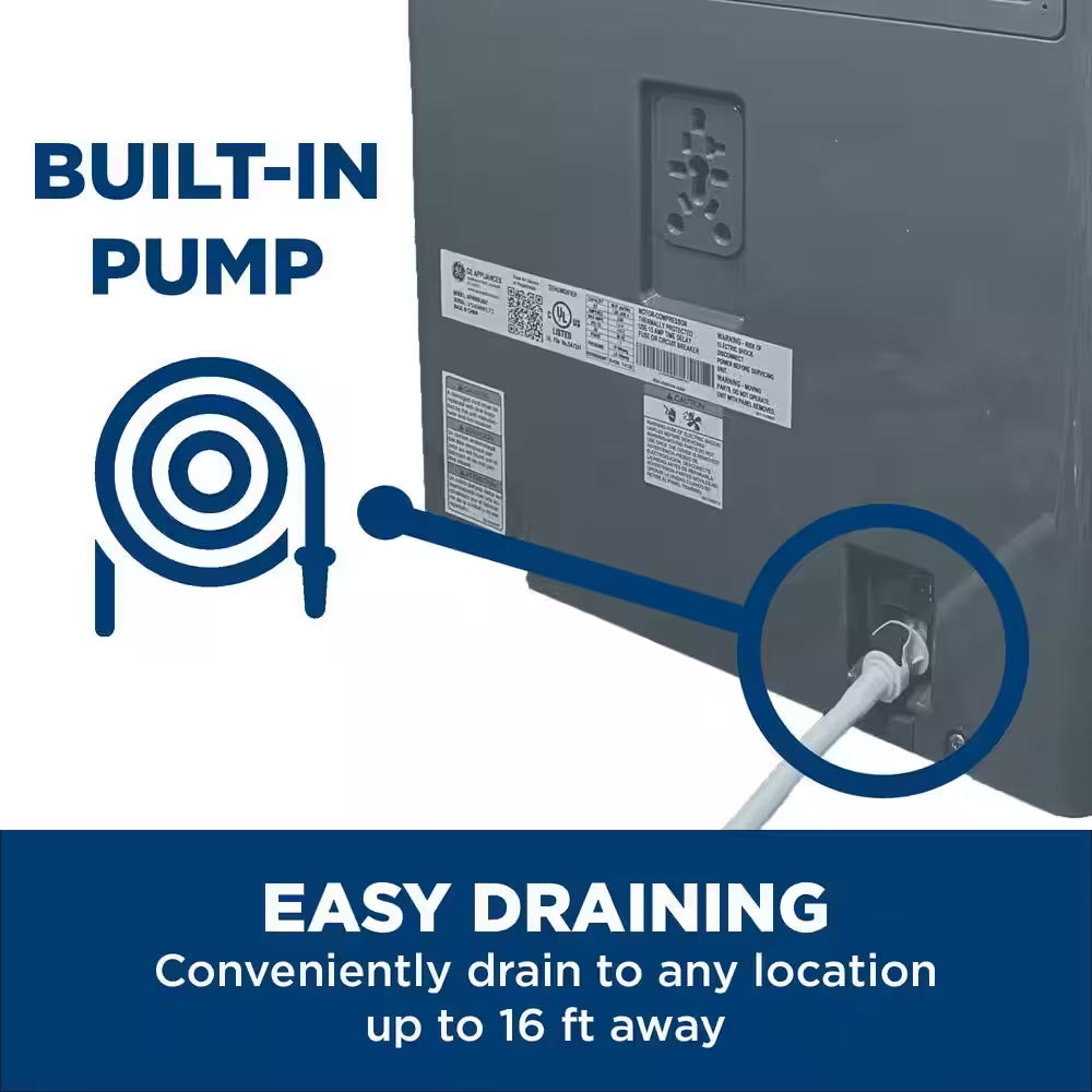 50-Pint Dehumidifier with Built-In Pump for Basement, Gara or Wet Rooms up to 4500 Sq. Ft. in Grey, ENERGY STAR