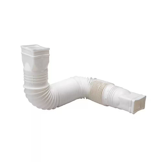Flex a Spout 55 In. White Vinyl Downspout Extension
