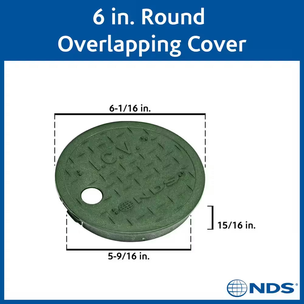 6 In. round Valve Box Cover, Green ICV