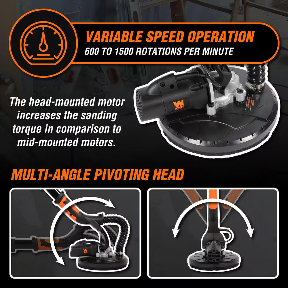 5 Amp Corded Variable Speed Drywall Sander with 15 Ft. Hose