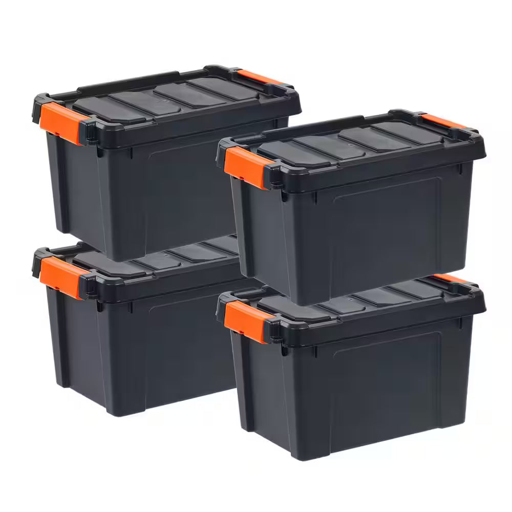 5 Gal. Heavy-Duty Stackable Storage Tote (Set of 4)