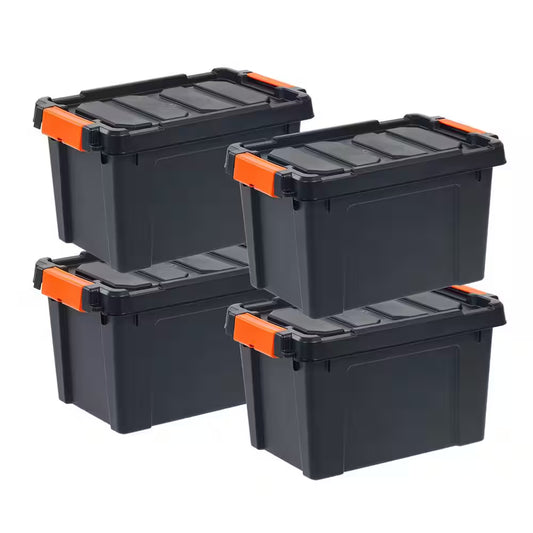 5 Gal. Heavy-Duty Stackable Storage Tote (Set of 4)