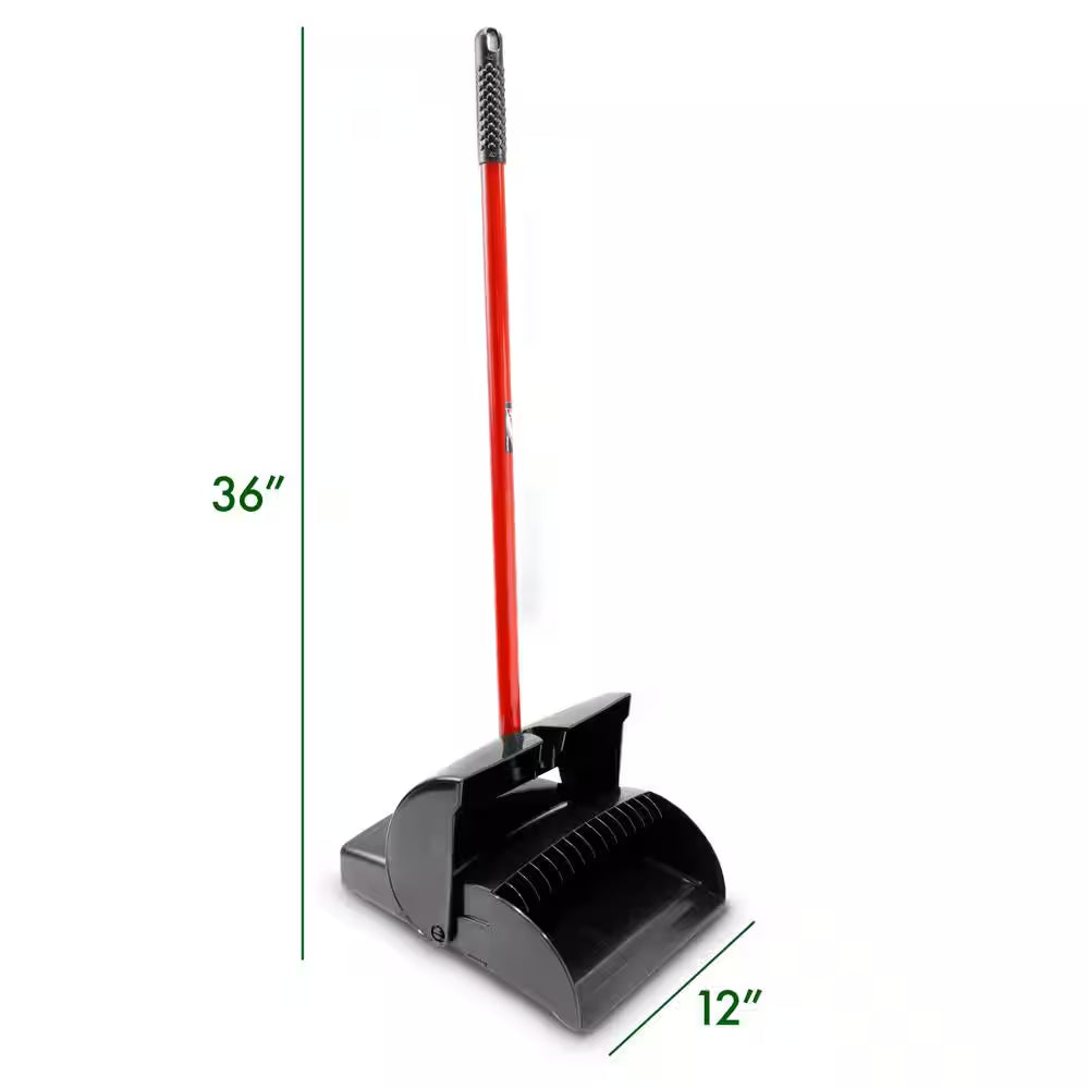 12 In. X 36 In. High Power Closed Lid Lobby Dustpan with Handle
