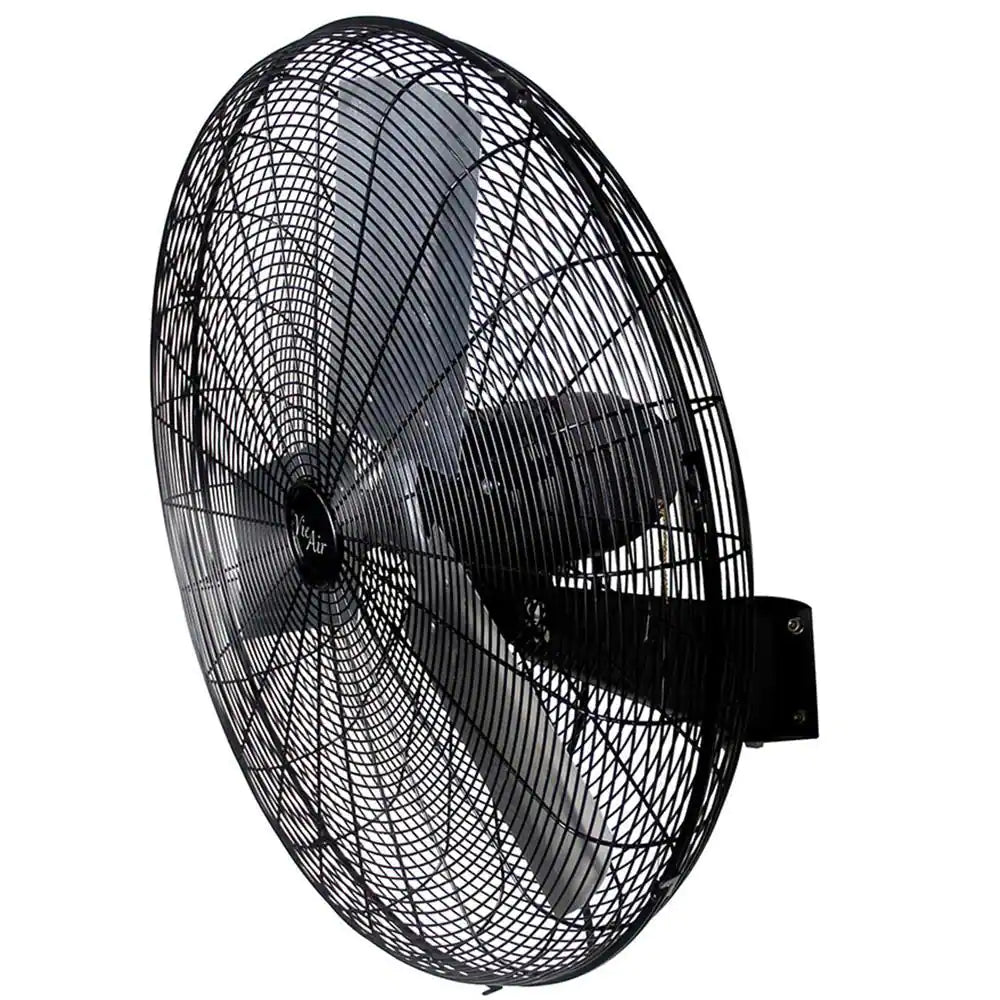 30 In. Black Tilting Mountable Heavy-Duty Commercial Strength Oscillating Wall Fan with 3 Speed Motor
