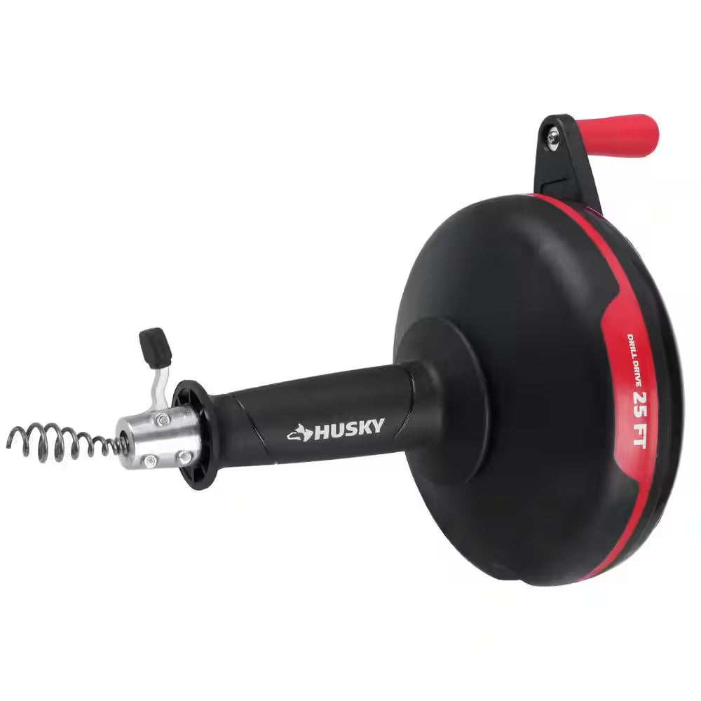 25 Ft. Power Drum Drain Snake Drill-Operated Auger for Sink, Tub and Shower Clogs
