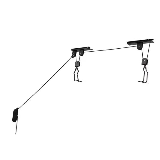 Black 1-Bike Hoist Garage Bike Rack