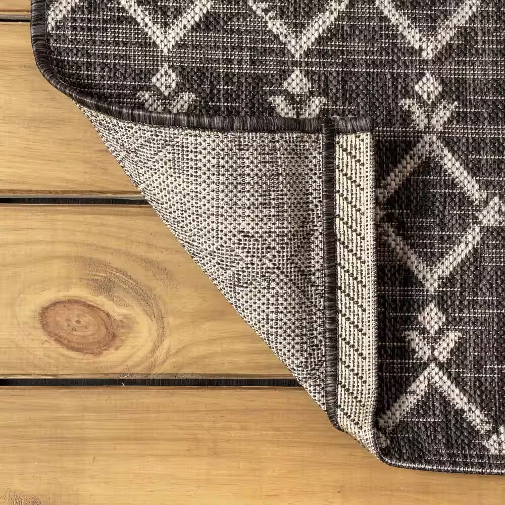 Ourika Black/Gray 8 Ft. X 10 Ft. Moroccan Indoor/Outdoor Area Rug