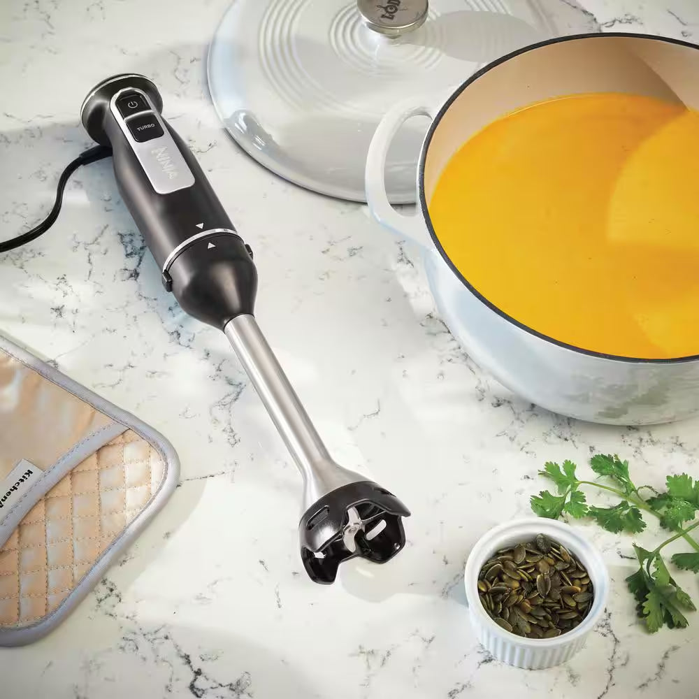 Foodi Power Mixer System, 5-Speed Black Immersion Blender and Hand Mixer