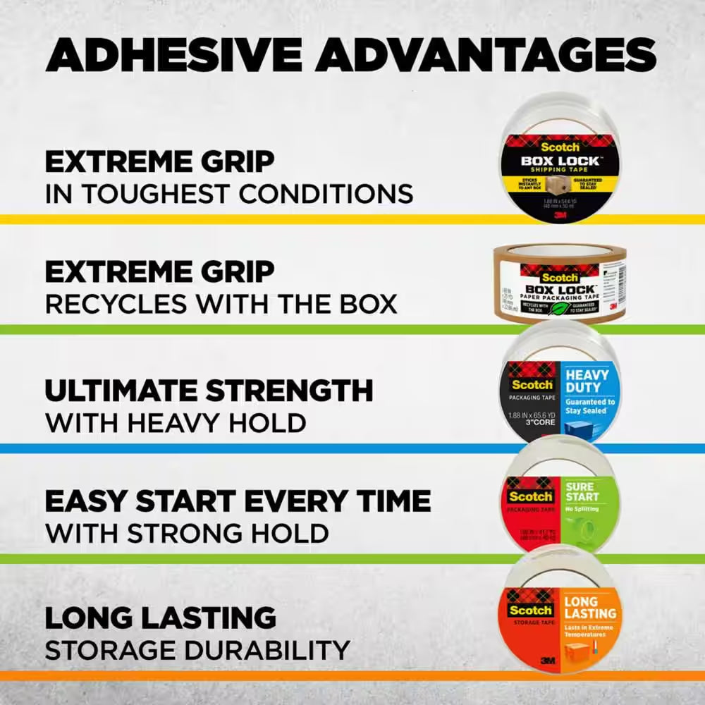 1.88 In. X 54.6 Yds. Heavy Duty Shipping Packaging Tape (6 Rolls per Pack)