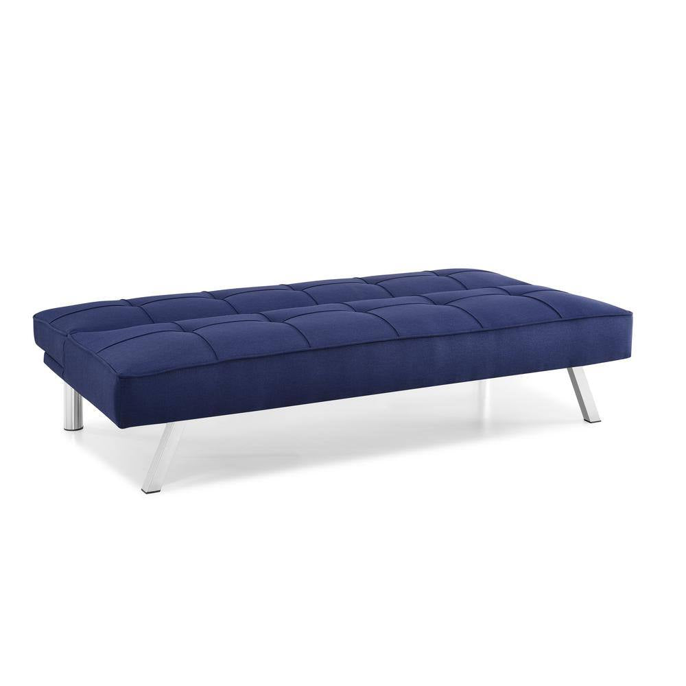 Calgiri 66 In. Armless 3-Seater Sofa in Blue