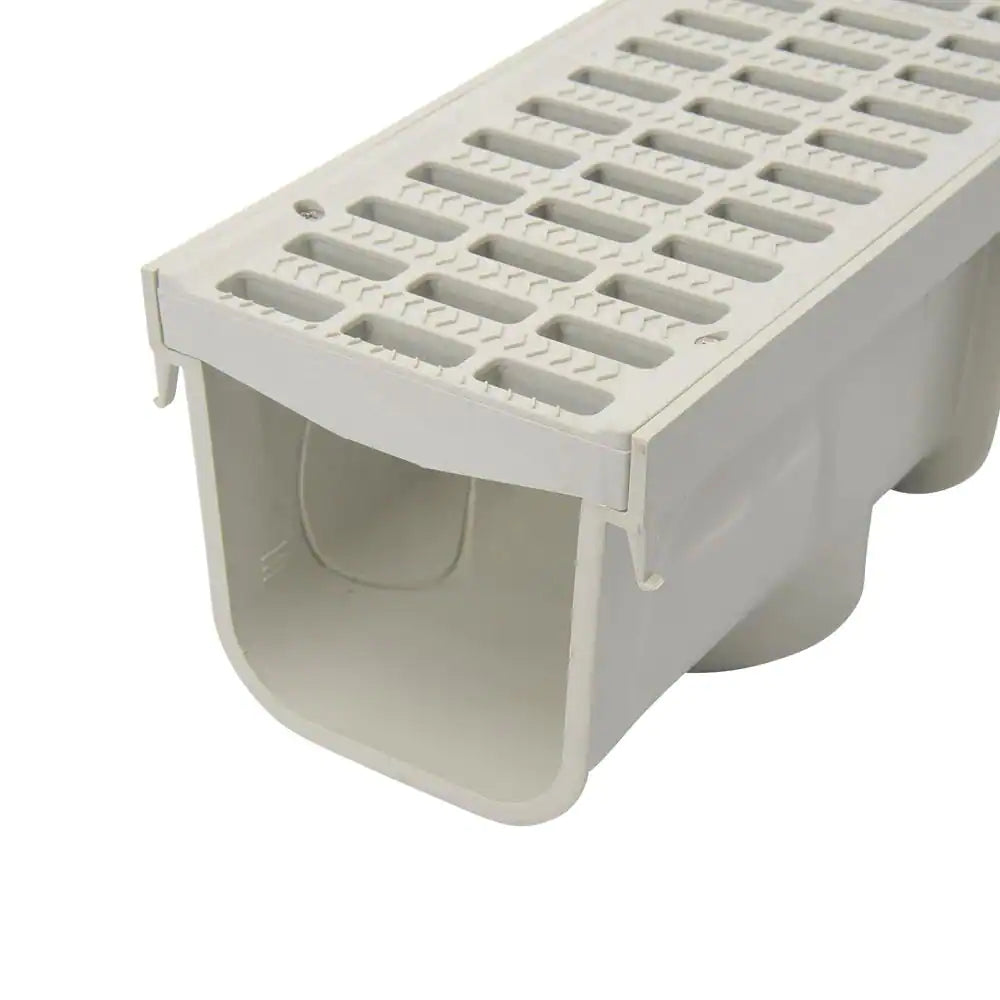 Pro Series 5 In. X 40 In. Channel Drain and Grate Kit with End Outlet