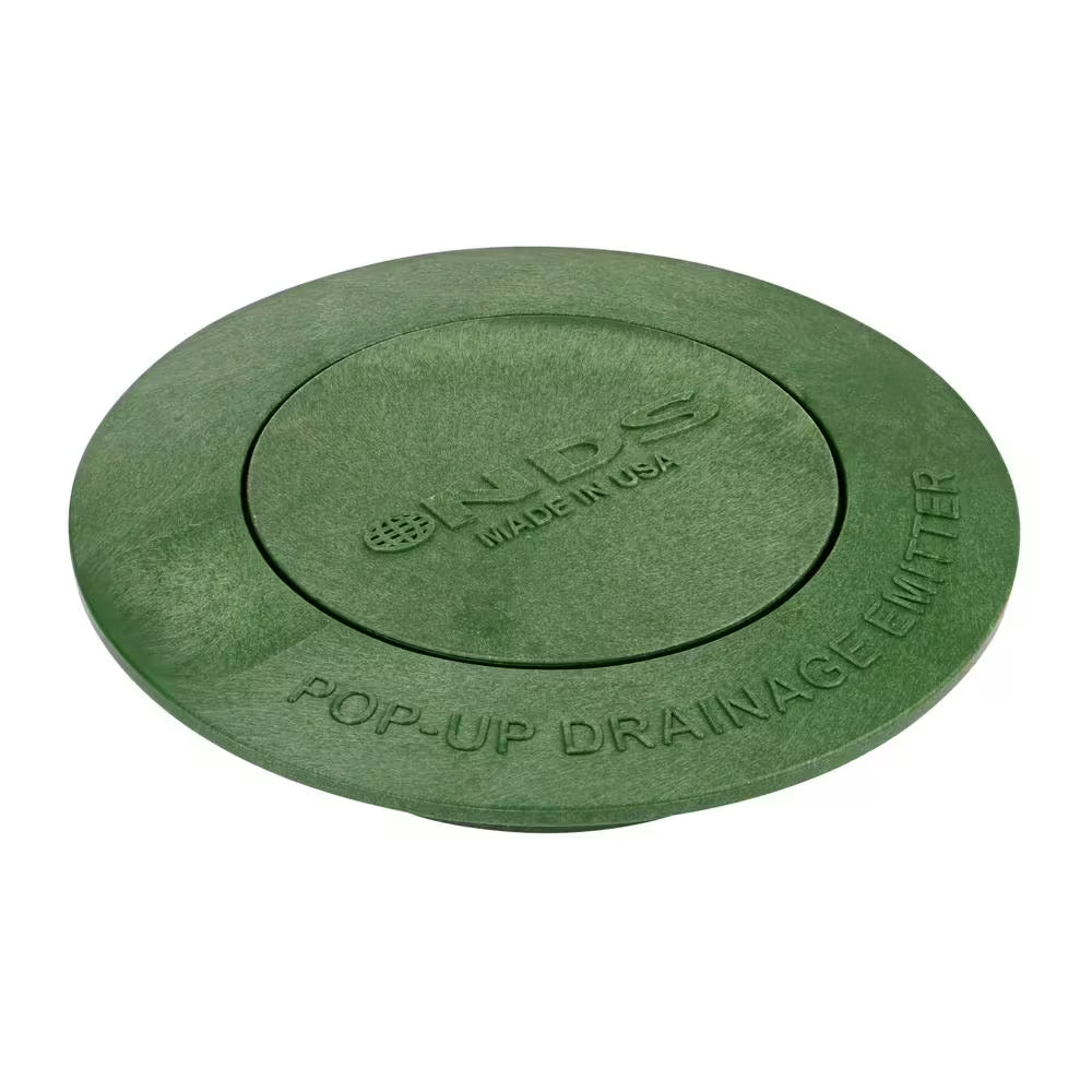 Pop-Up Drainage Emitter for 3 In. and 4 In. Drain Fittings, Green Plastic