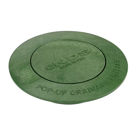 Pop-Up Drainage Emitter for 3 In. and 4 In. Drain Fittings, Green Plastic