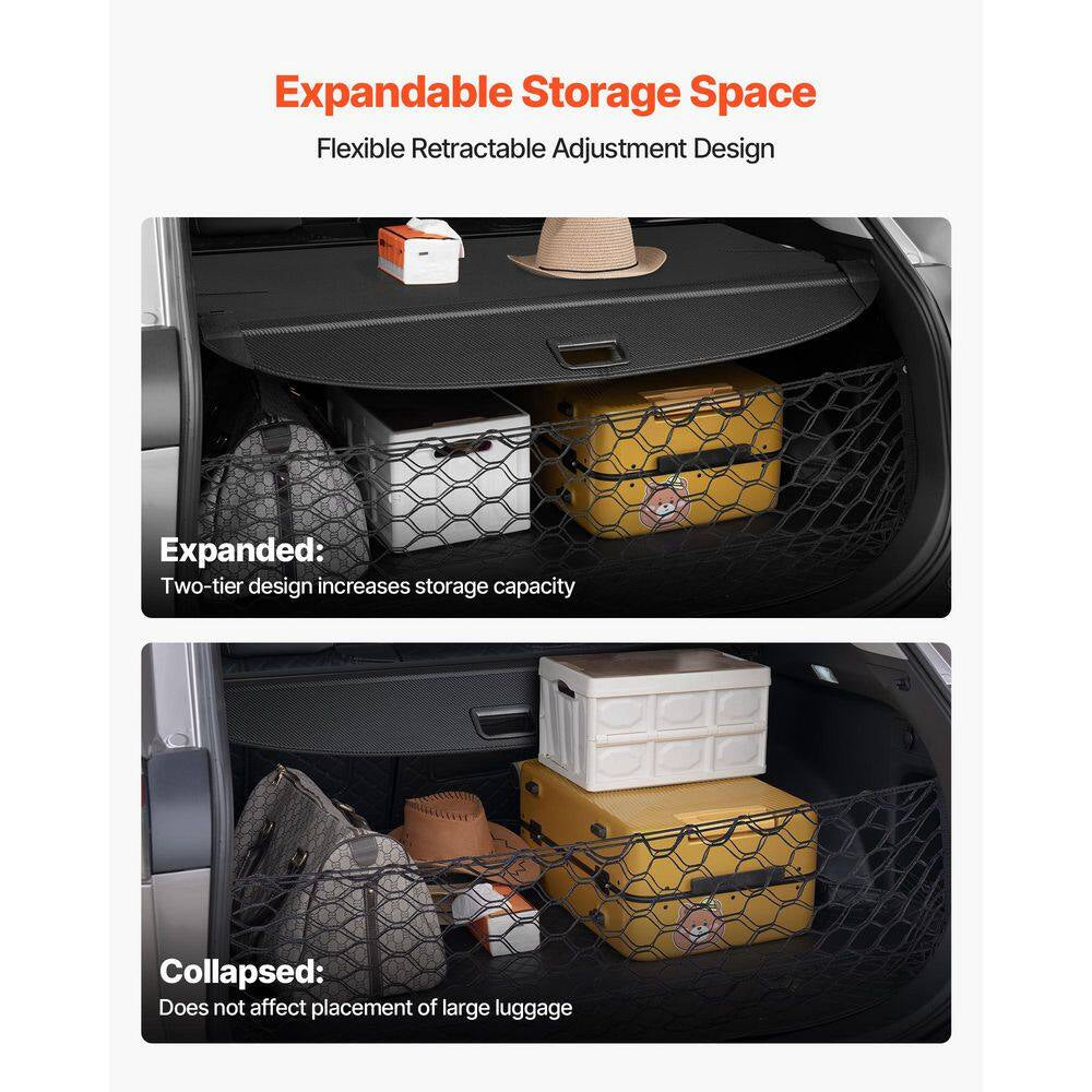 Retractable Cargo Cover, Upgraded Carbon Fiber Texture Trunk Cover, Anti-Peeping Luggage Privacy Shield