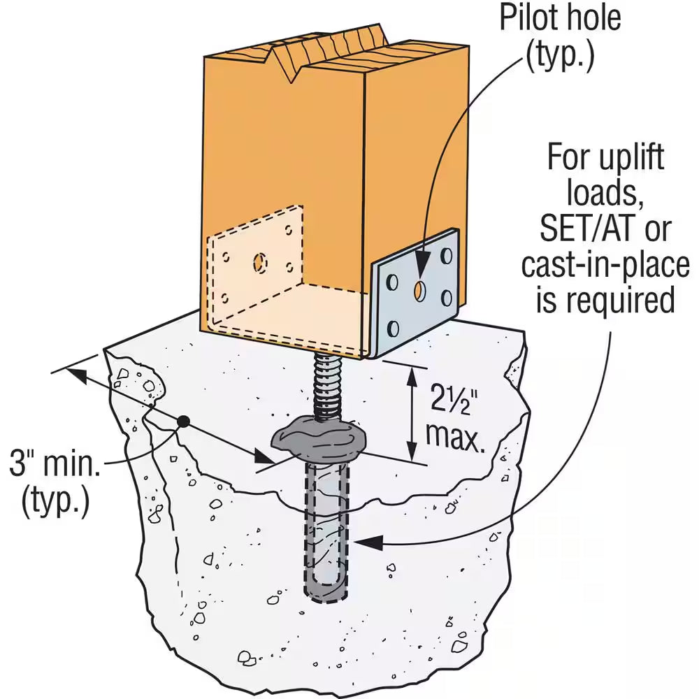 EPB Hot-Dip Galvanized Pier-Block Elevated Post Base for 4X4 Nominal Lumber