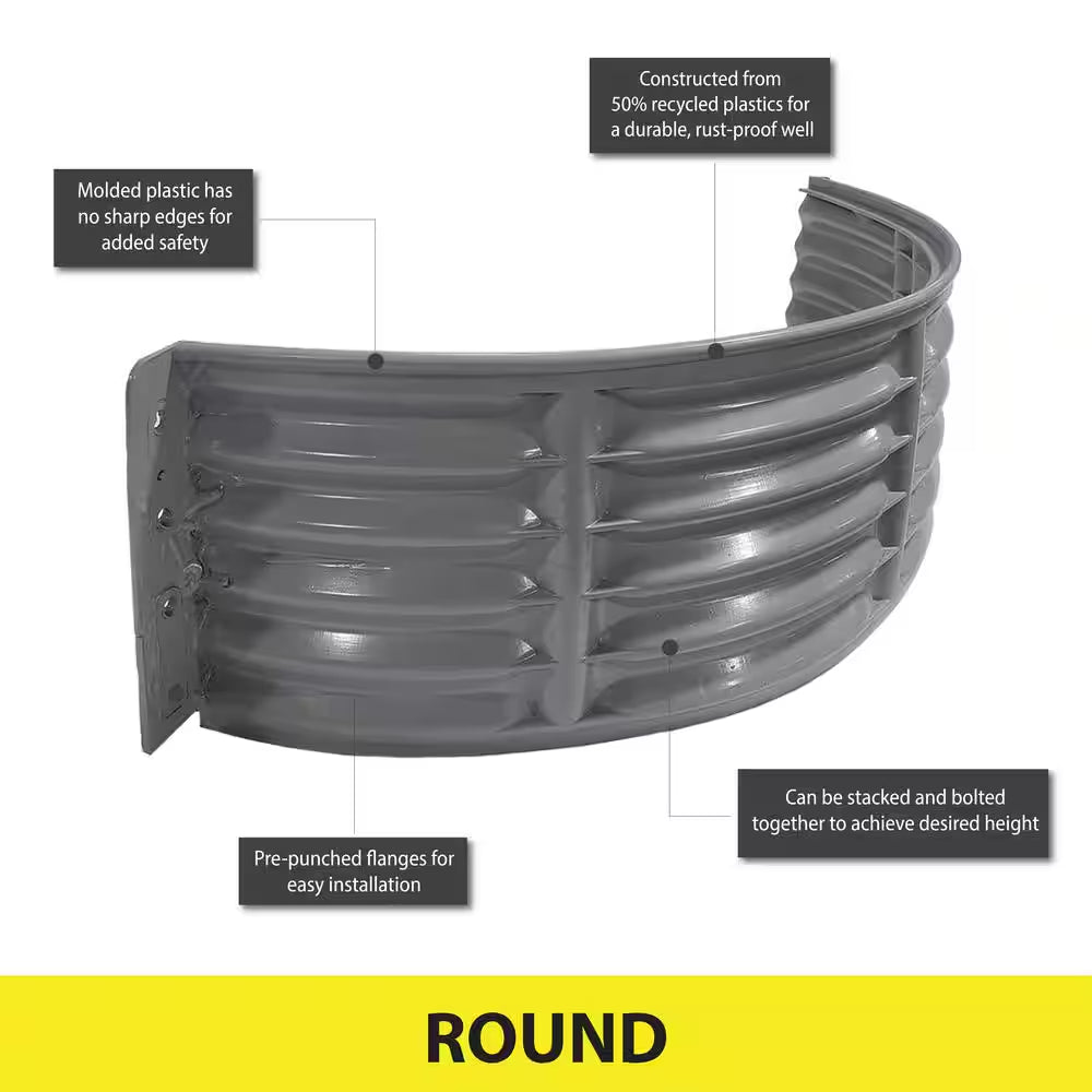 37 In. X 12 In. round Plastic Window Well