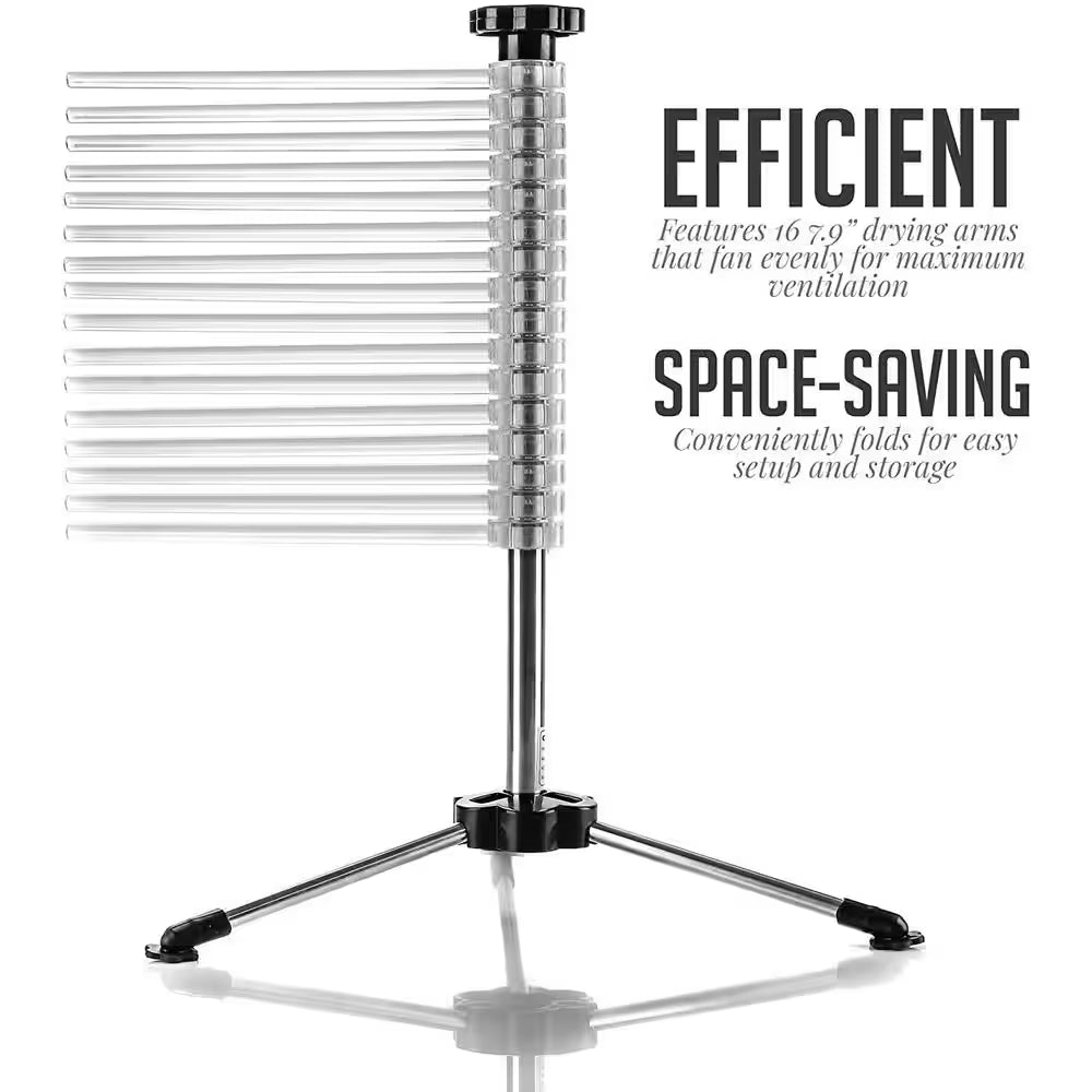 Bpa-Free Acrylic Spiral Drying Rack Wand, Pasta Maker Accessories, 3-Legged Sturdy Base (ACPPA900C)