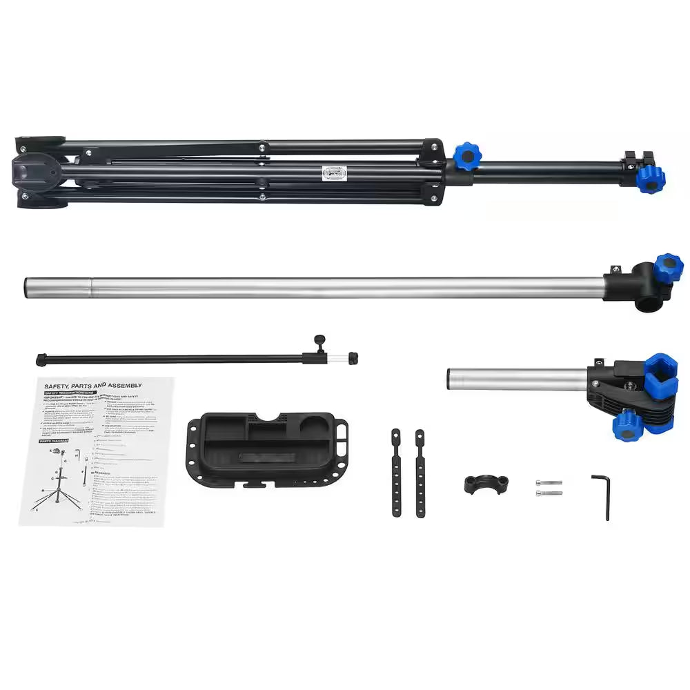 Black 1-Bike Adjustable Floor Stand Garage Bike Rack