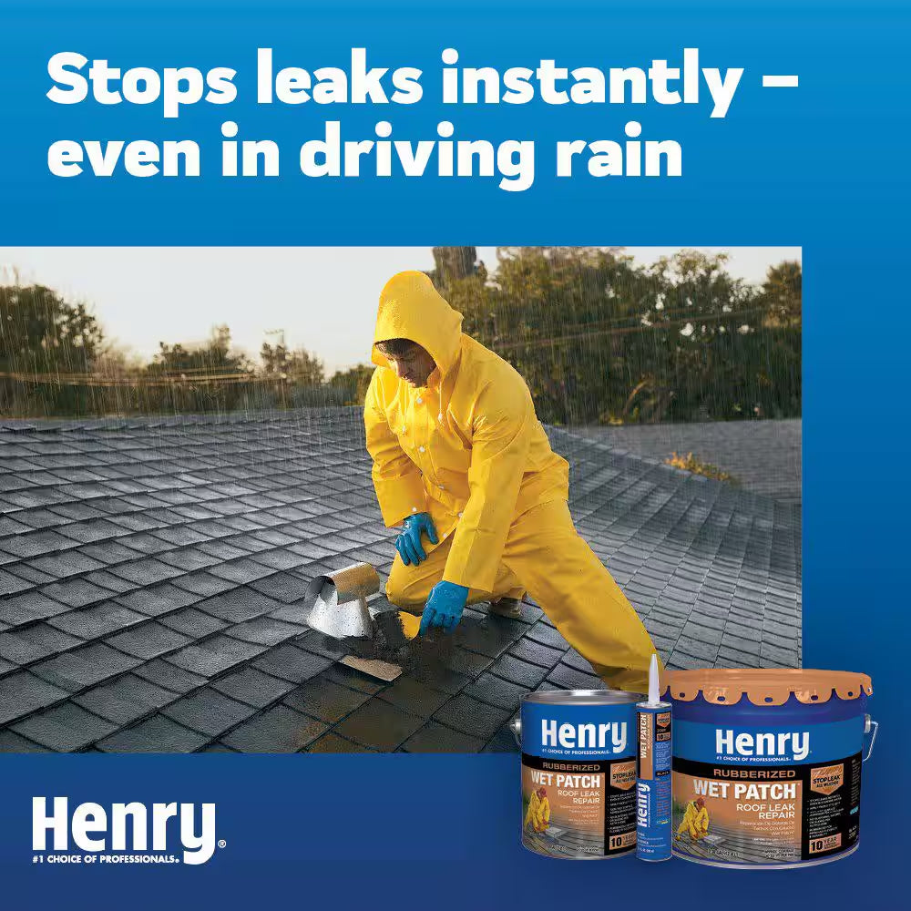 208R Rubberized Wet Patch Black Roof Leak Repair Sealant 3.3 Gal.