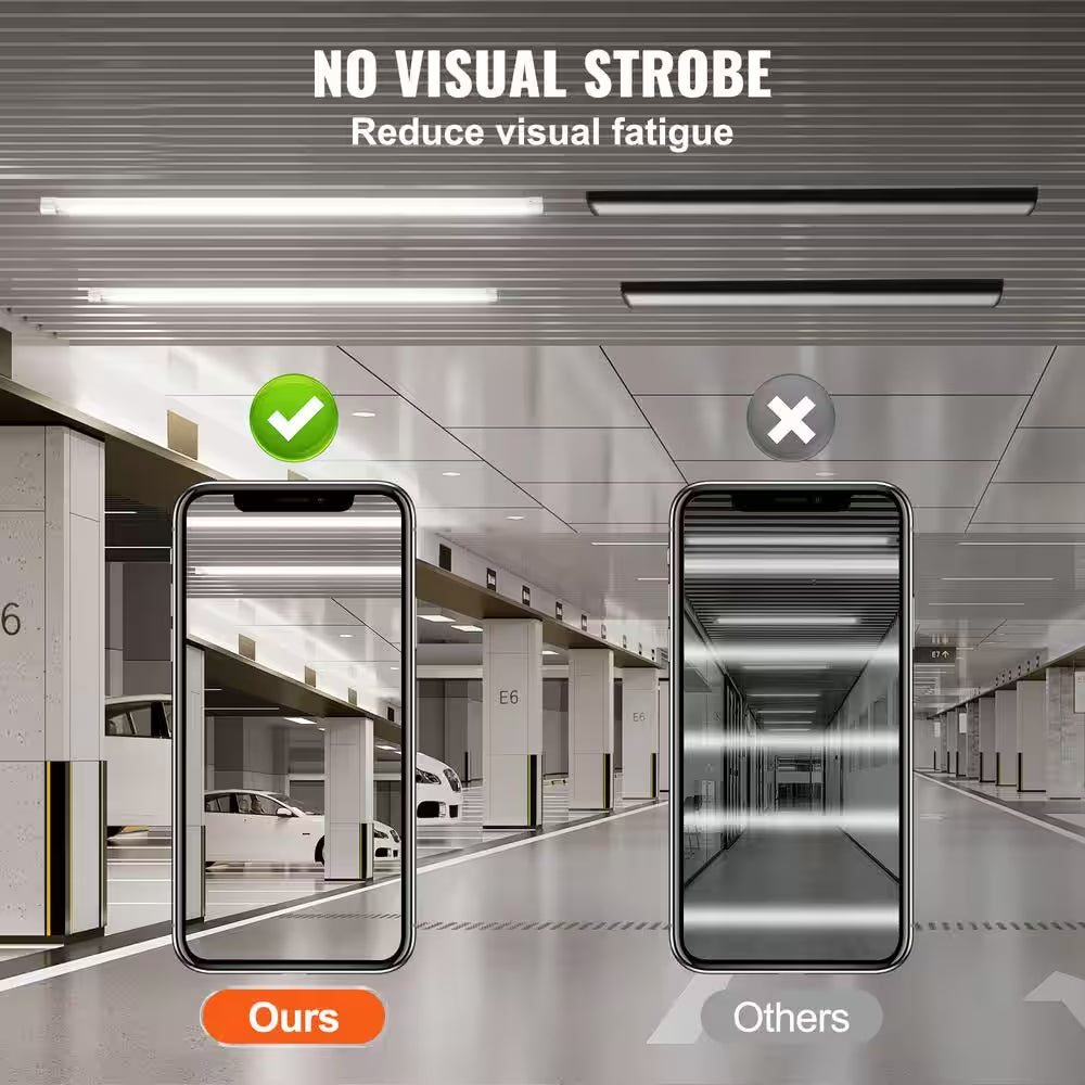 LED Ceiling Light 8 Ft. 80-Watt Equivalent Integrated LED Light 11000LM with ON/OFF Switch for Garage Home 10-Pack White