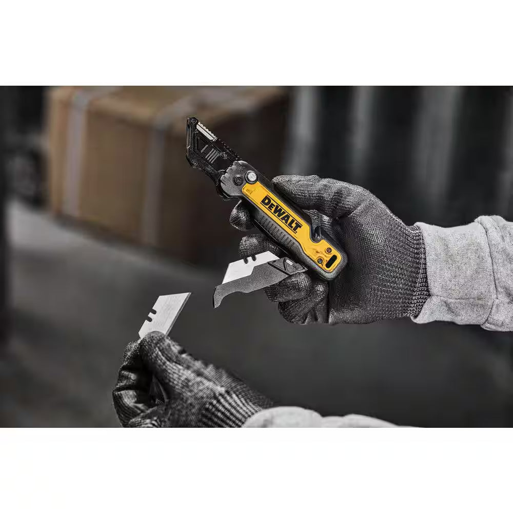 Push and Flip Folding Lock-Back Utility Knife with Blade Storage