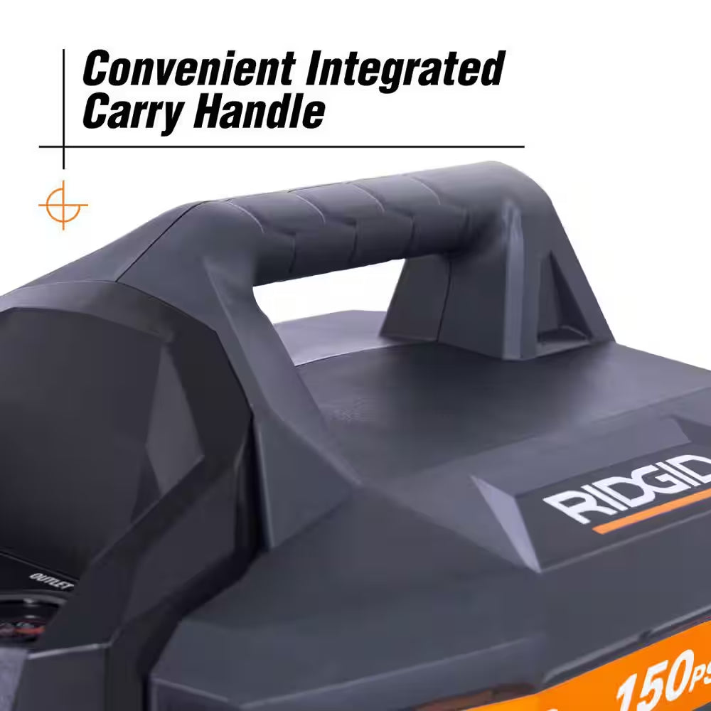 6 Gal. 150 PSI Portable Electric Oil-Free Jobsite Pancake Air Compressor with Dual Pressure Gauges and 2-Quick Couplers