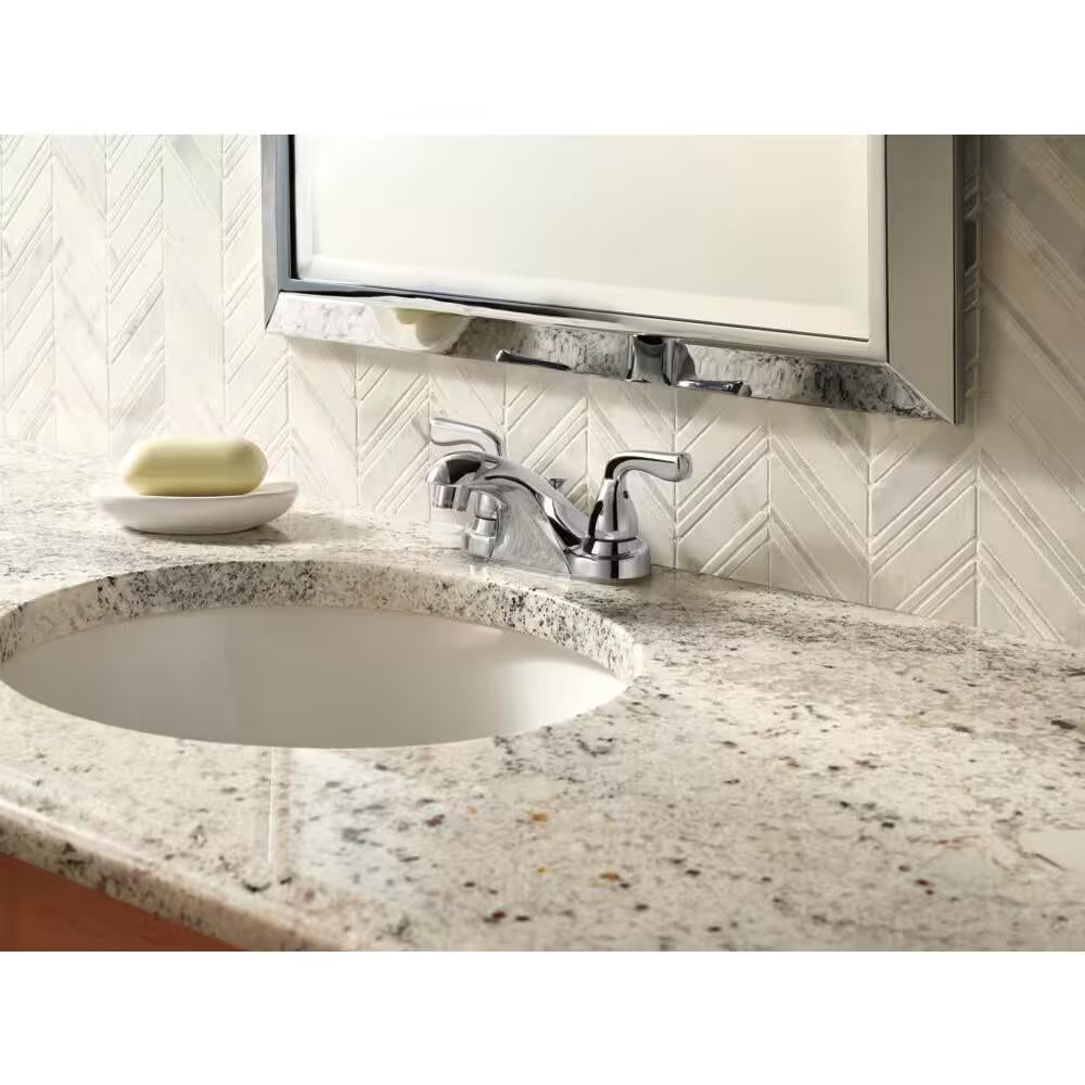 Foundations 4 In. Centerset 2-Handle Bathroom Faucet in Polished Chrome (2-Pack)