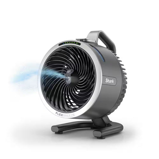 Flexbreeze Hydrogo 8.4 In. 5-Fan Speeds Personal Misting Portable Fan in Dark Grey with Ultra-Quiet Cooling