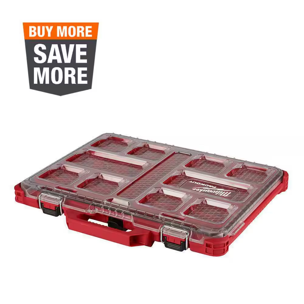 PACKOUT 11-Compartment Low-Profile Impact Resistant Portable Small Parts Organizer