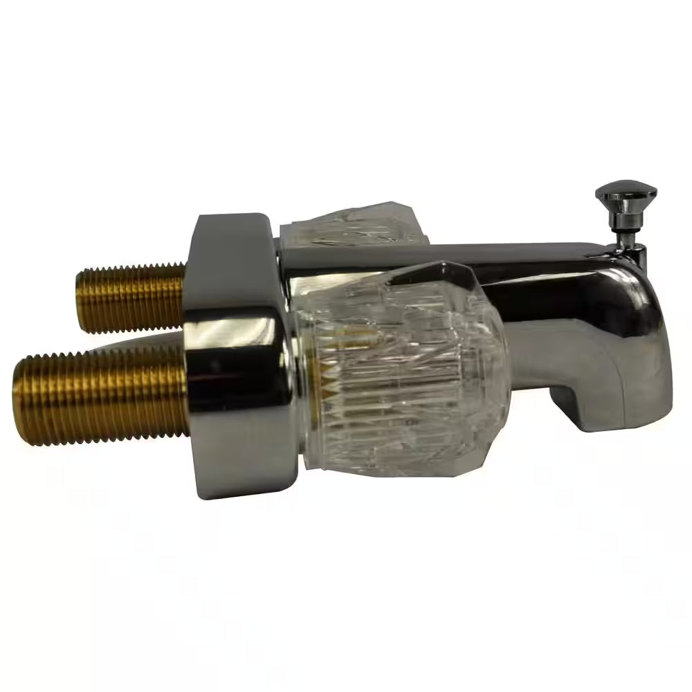 Mobile Home and RV 4 In. 2-Handle Tub and Shower Faucet in Chrome (Valve Not Included)