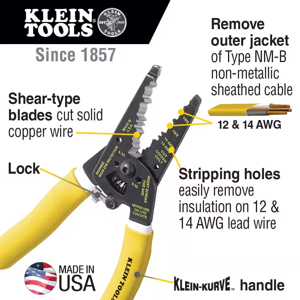 7-3/4 In. Klein-Kurve Dual Non-Metallic Cable Stripper and Cutter