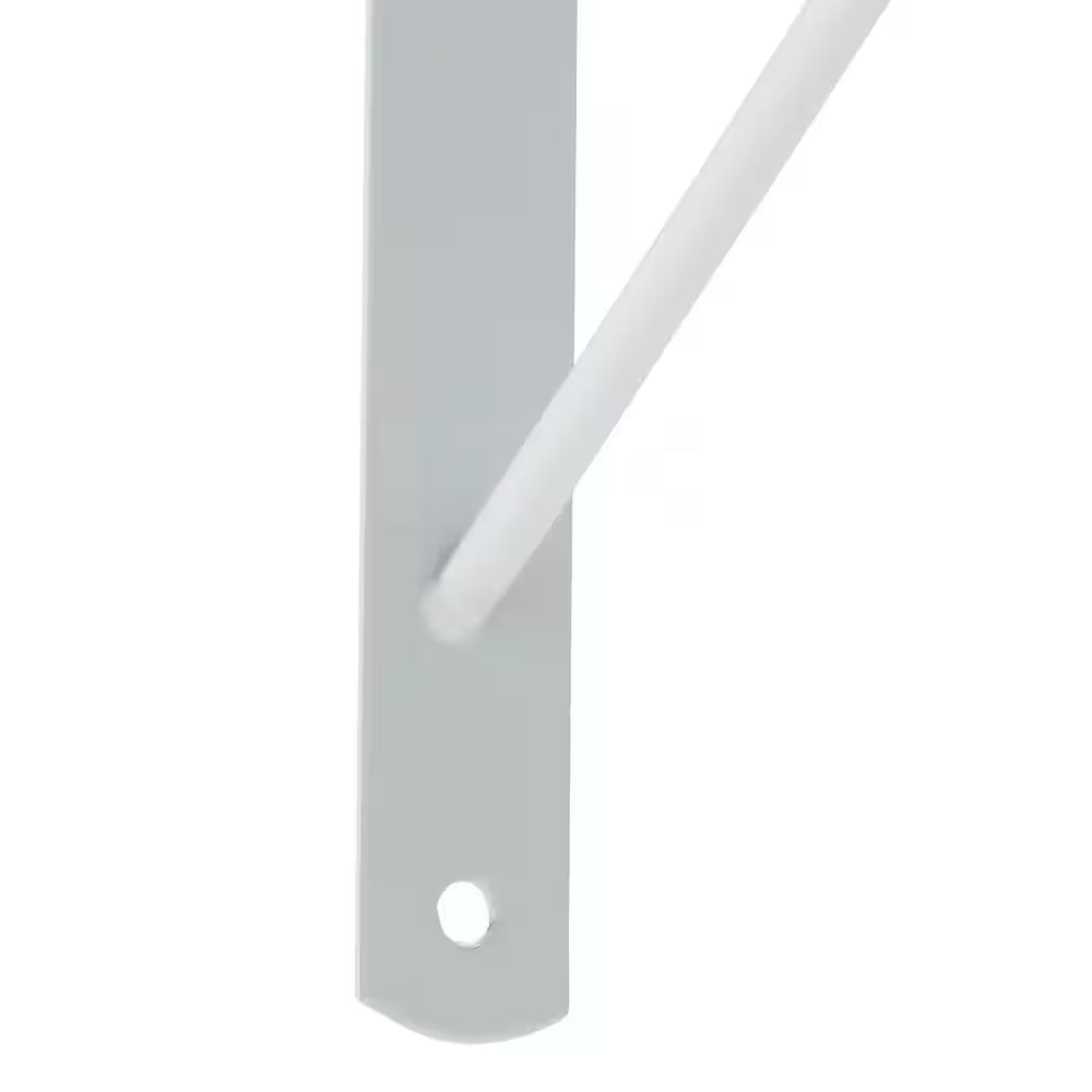 White Heavy-Duty Shelf Bracket and Rod Support