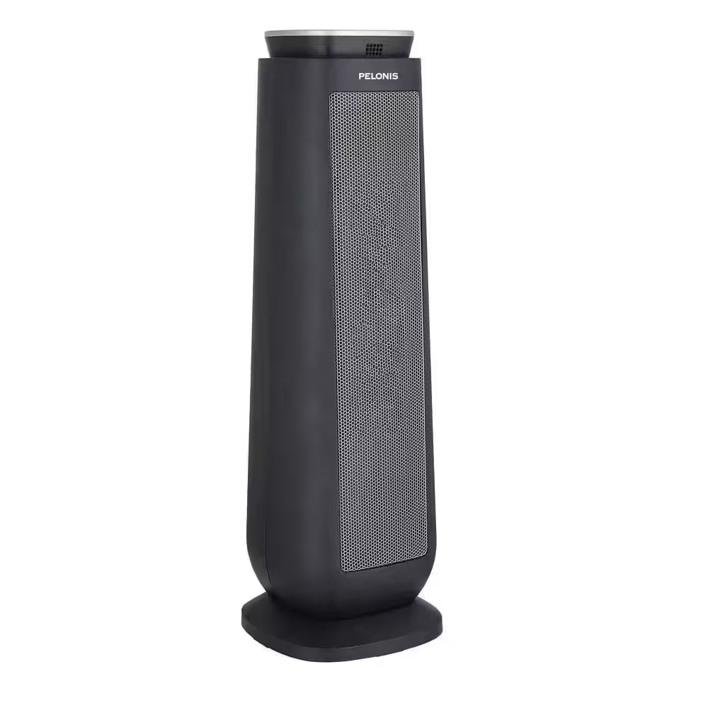 1500-Watt 23 In. Digital Tower Indoor Ceramic Heater Quiet Operation W/ Safety Overheat Protection and Fan Mode in Black
