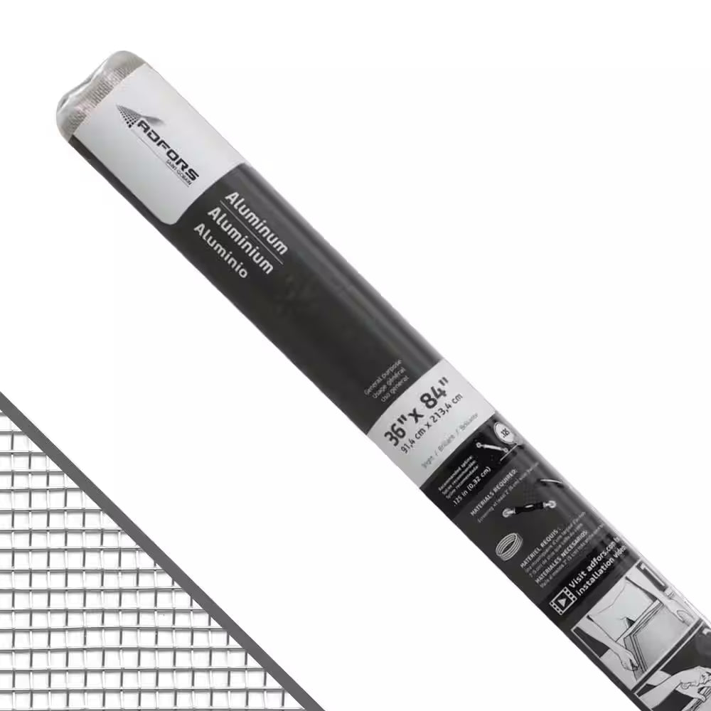 36 In. X 84 In. Bright Aluminum Screen Roll for Windows and Door