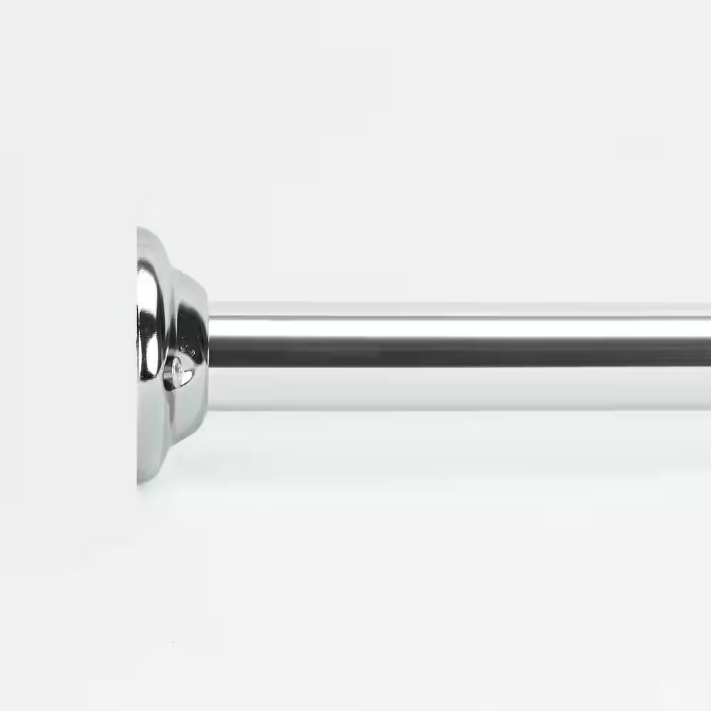 Builders 60 In. Aluminum Shower Curtain Rod in Chrome