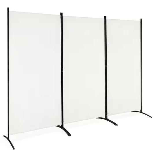 6 Ft. White 3-Panel Room Divider