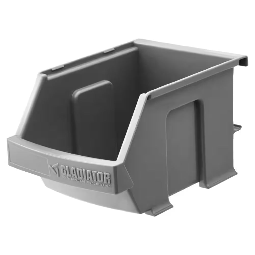4 In. H X 4.5 In. W X 7 In. D Garage Storage Small Item Gray Plastic Bins for Geartrack or Gearwall (3-Pack)