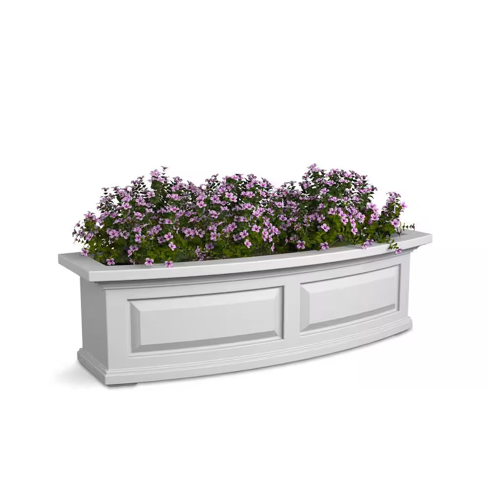Nantucket 36 In. X 11.5 In. Self-Watering White Polyethylene Window Box