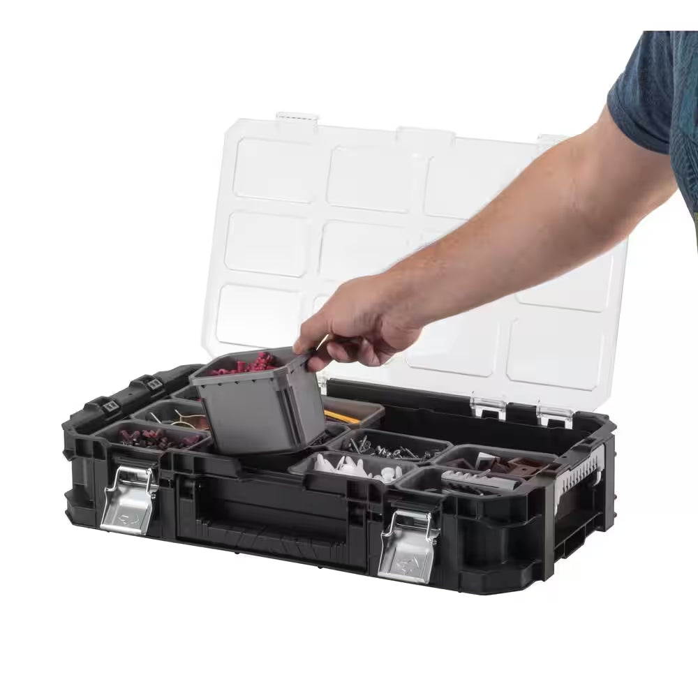Connect Stackable Portable Heavy Duty Lightweight 10-Compartment Small Tool and Parts Organizer